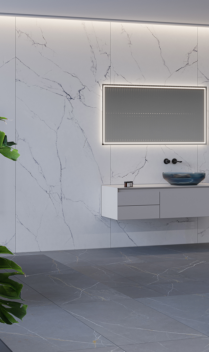 Stylish And Durable Bathroom Space With Porcelain Ceramics
